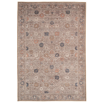 Flatwoven Washable Vintage Distressed Floral Area Rug - Macie