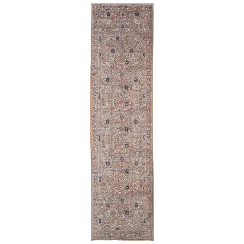 Flatwoven Washable Vintage Distressed Floral Area Rug - Macie