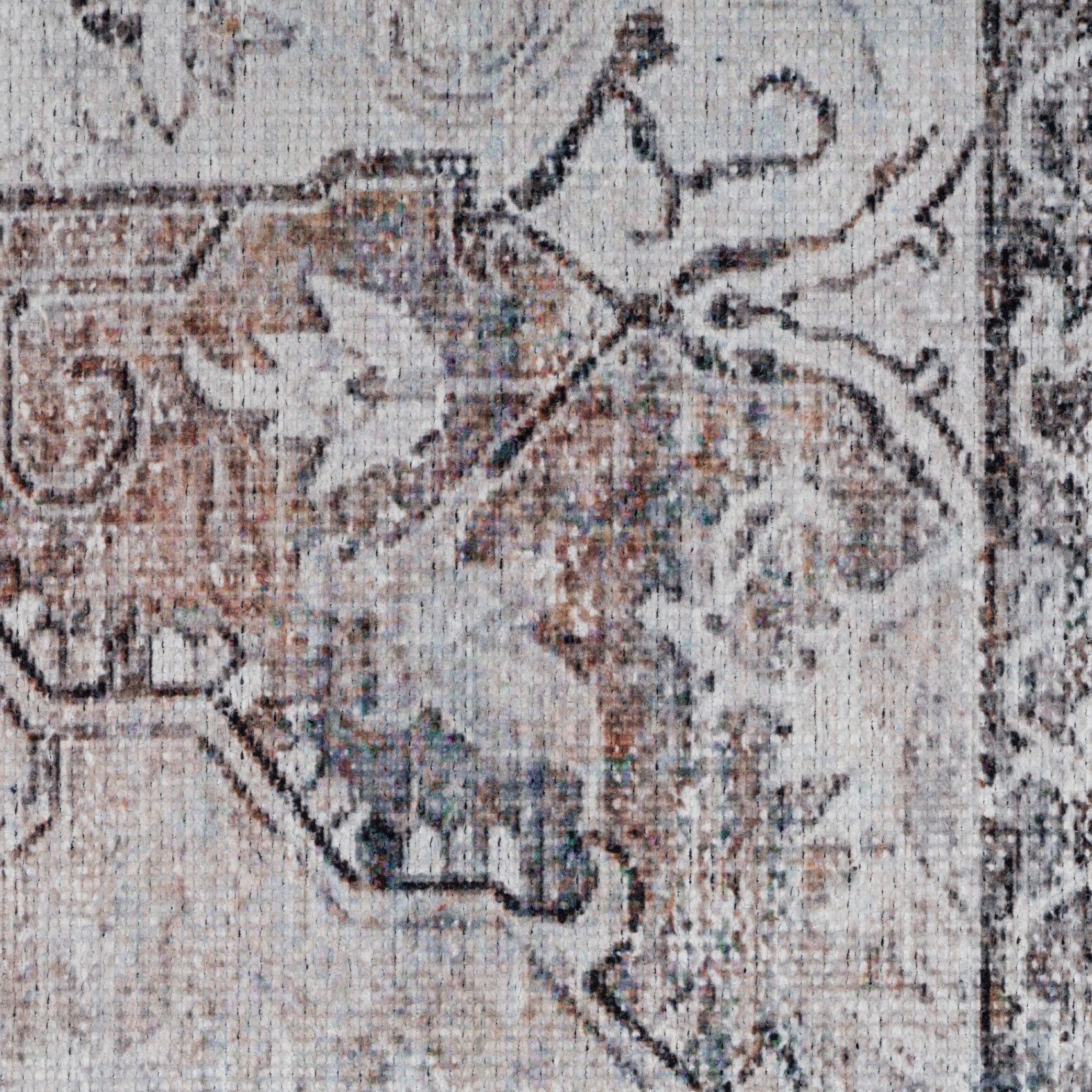 Washable Vintage Ivory Runner Rug - Margot