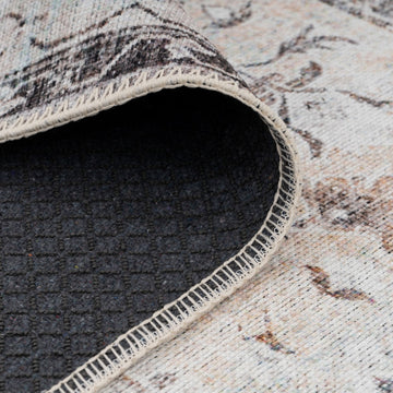 Washable Vintage Ivory Runner Rug - Margot