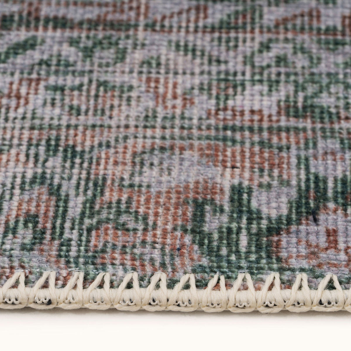 Flatwoven Washable Green Medallion Area Runner - Orion