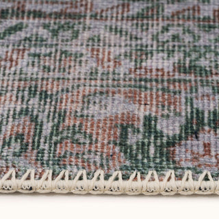 Flatwoven Washable Green Medallion Area Runner - Orion