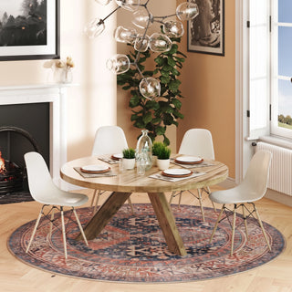 Flatwoven Washable Terracotta Distressed Boho Rug - Perla