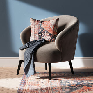 Flatwoven Washable Terracotta Distressed Boho Rug - Perla