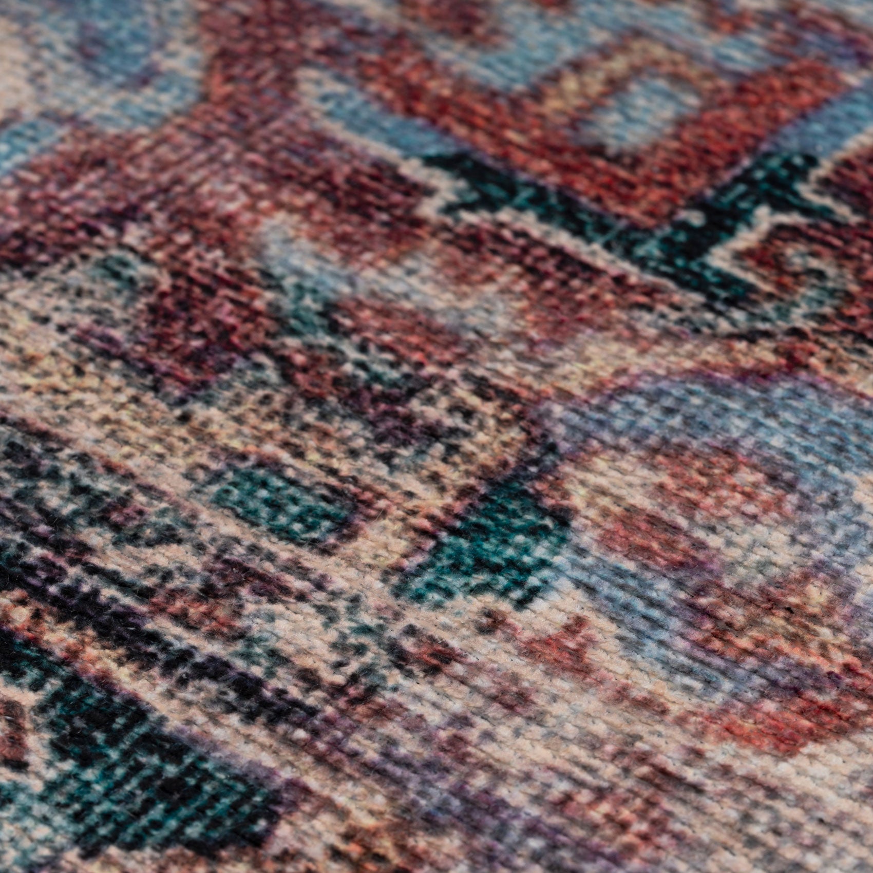 Flatwoven Washable Red Medallion Area Rug - Slaney