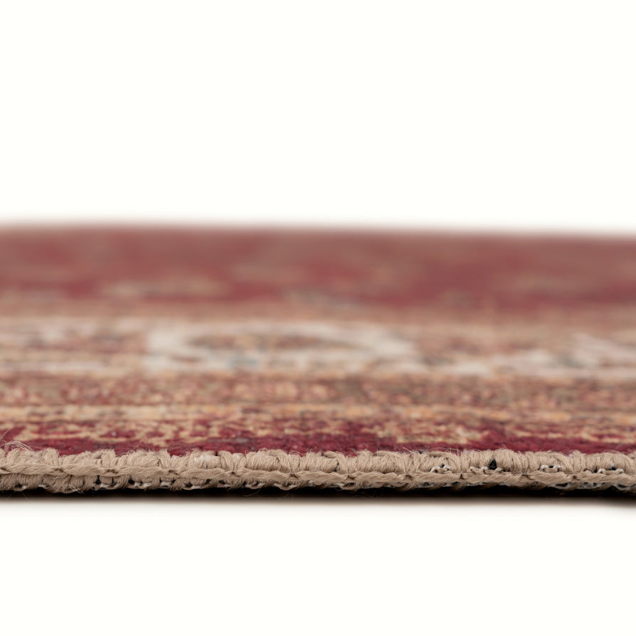 Flatwoven Washable Red Elegant Area Rug - Talia