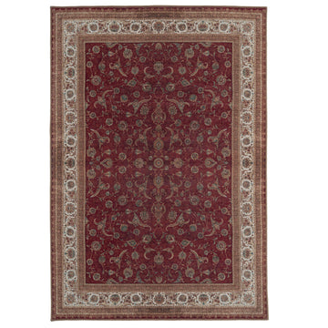 Flatwoven Washable Red Elegant Area Rug - Talia