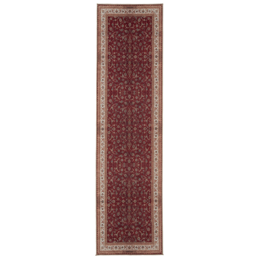 Flatwoven Washable Red Elegant Area Rug - Talia