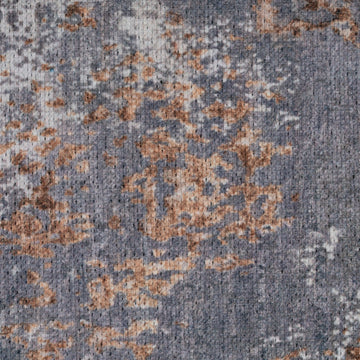 Washable Distressed Copper Blue Runner - Tobin