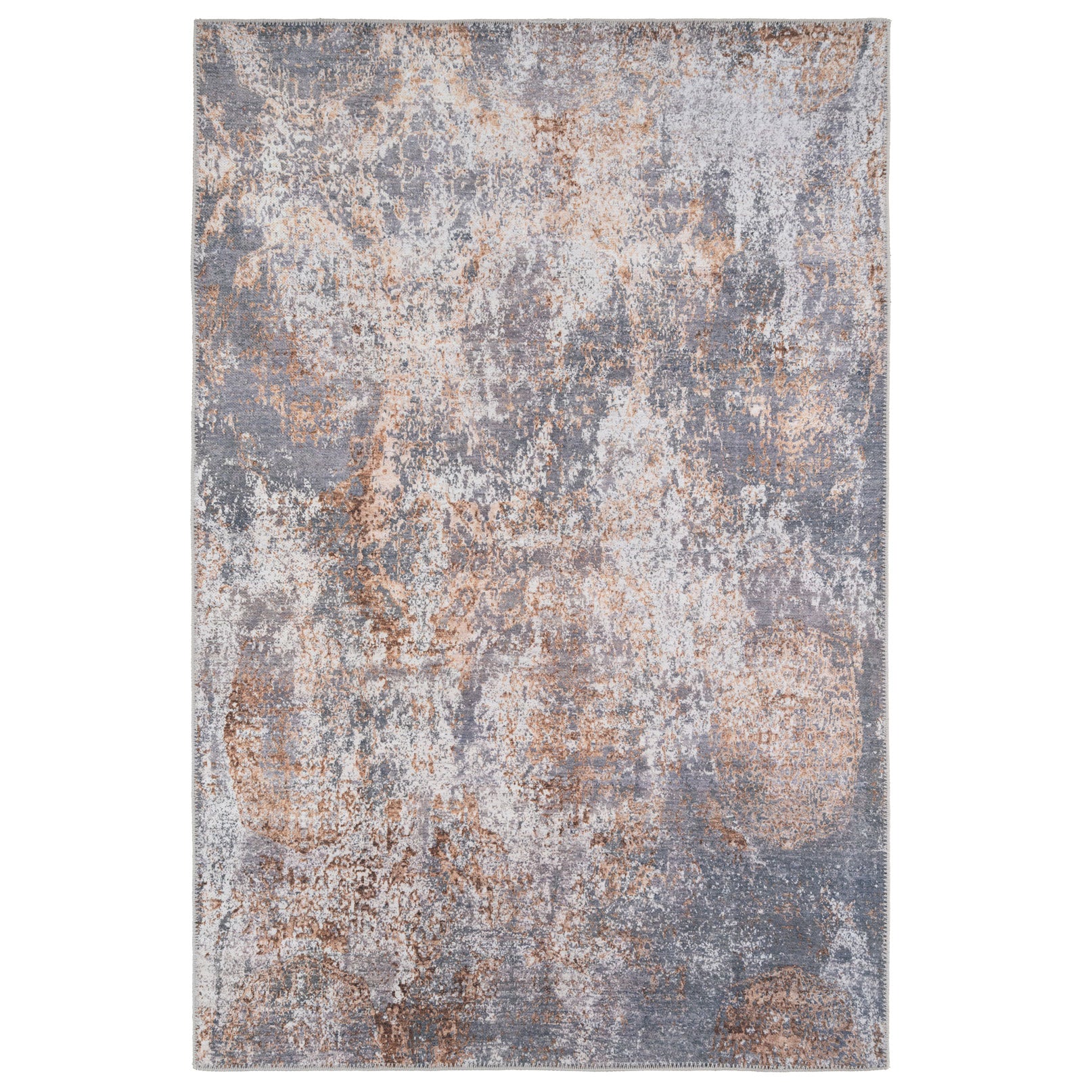 Washable Distressed Copper Blue Rug - Tobin | Living Room Rugs | Kukoon ...