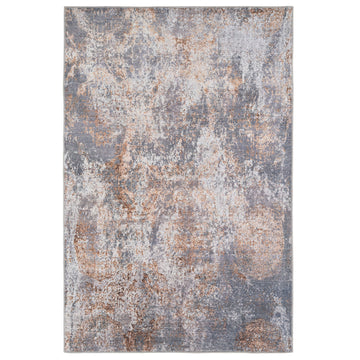 Flatwoven Washable Distressed Copper Blue Rug - Tobin