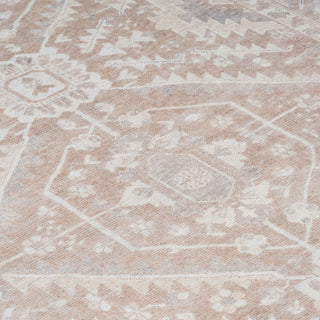 Flatwoven Washable Distressed Beige Area Rug - Tolka