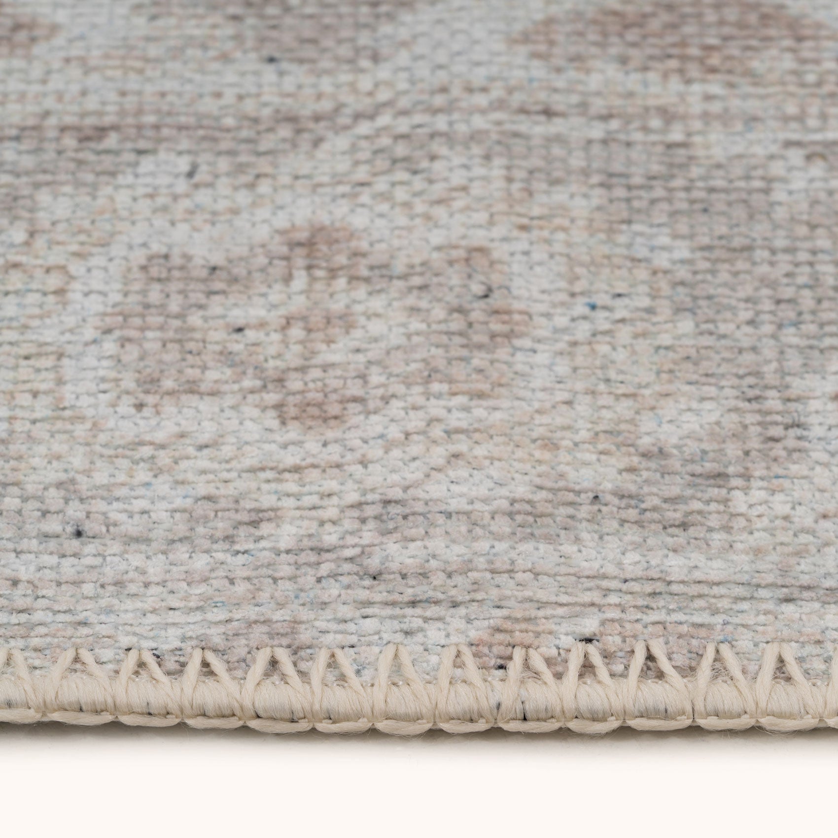 Flatwoven Washable Distressed Beige Area Rug - Tolka