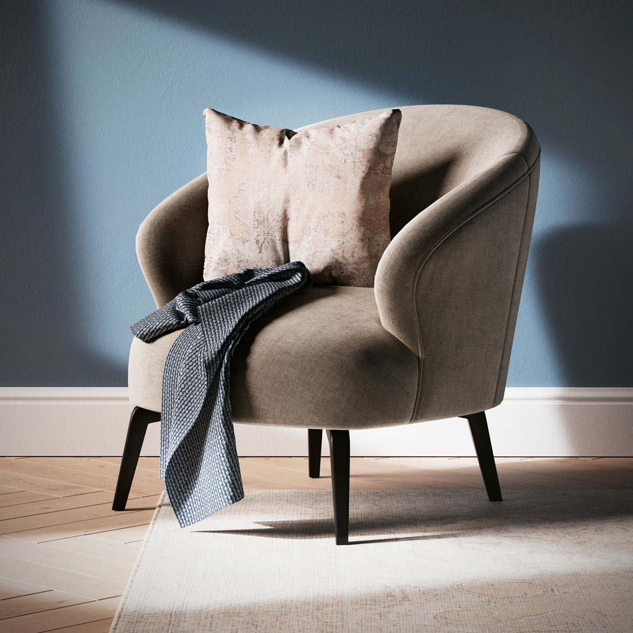 Distressed Beige Cushion Cover