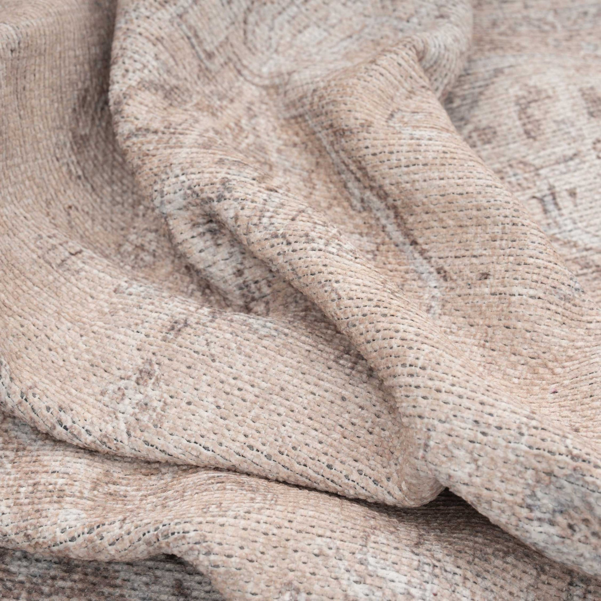 Flatwoven Washable Distressed Beige Runner - Zoe