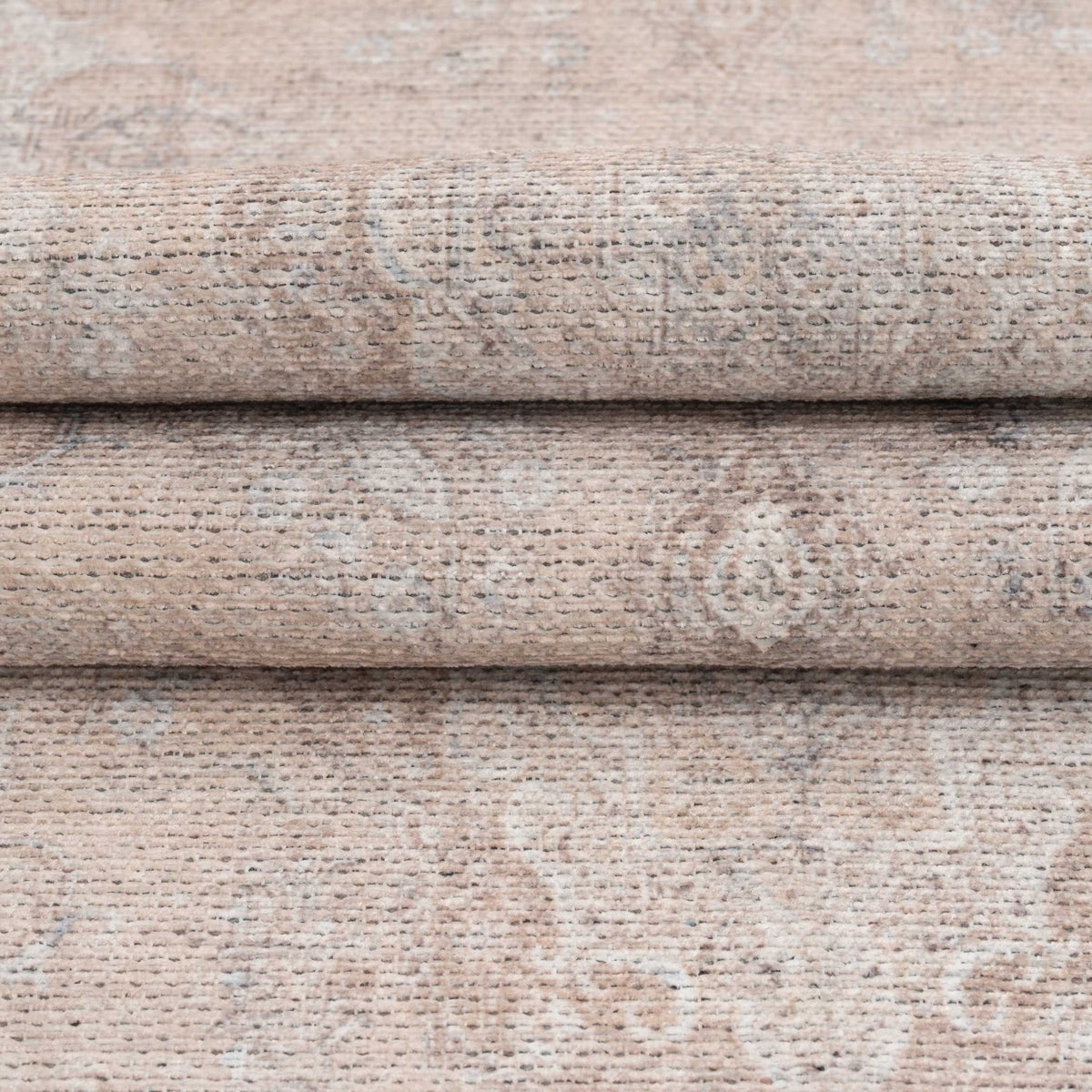 Flatwoven Washable Distressed Beige Runner - Zoe