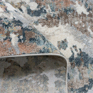 Soft Modern Blue Grey Painted Canvas Effect Rugs