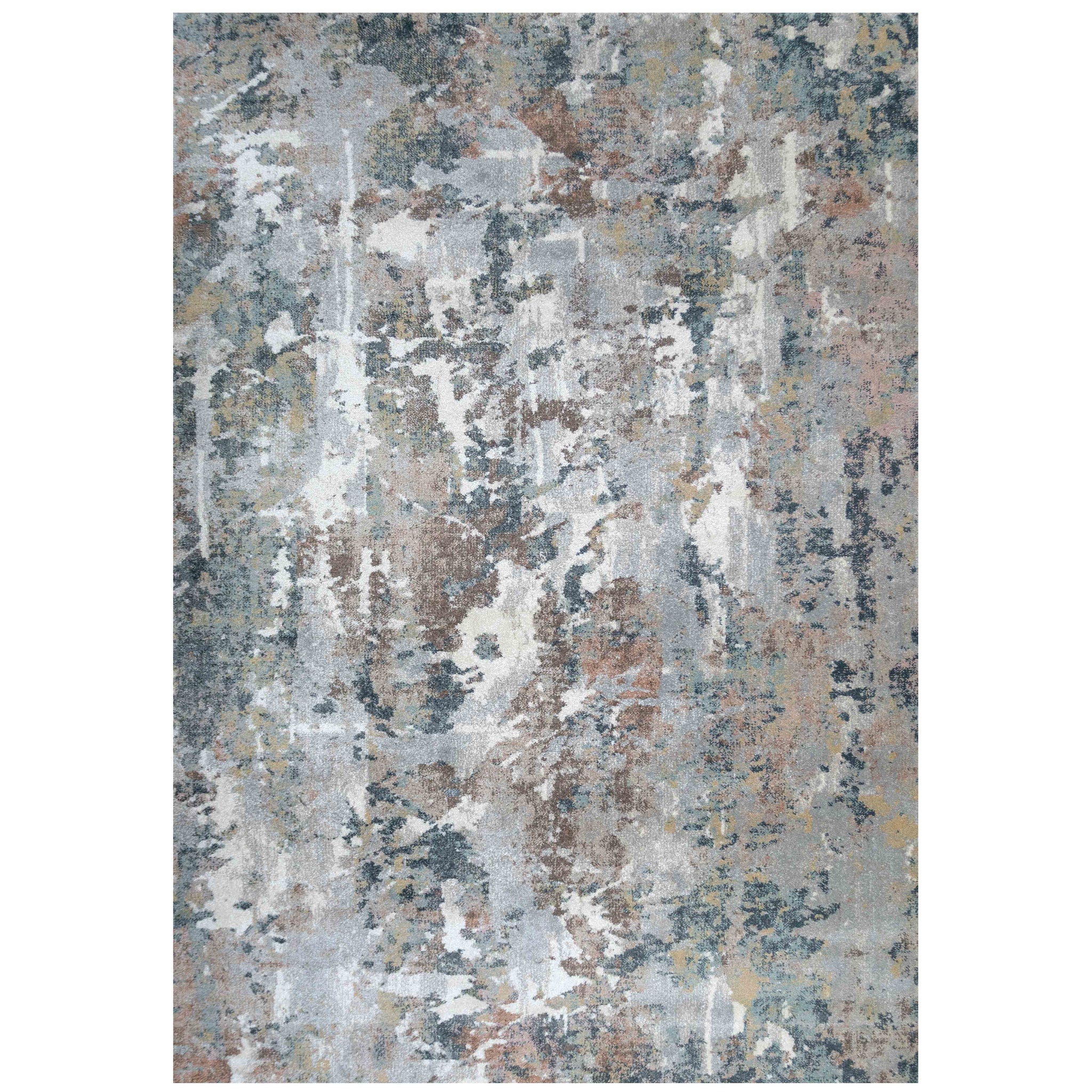 Soft Modern Blue Grey Painted Canvas Effect Rugs - Artist