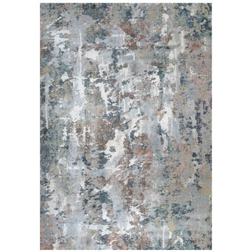 Soft Modern Blue Grey Painted Canvas Effect Rugs - Artist