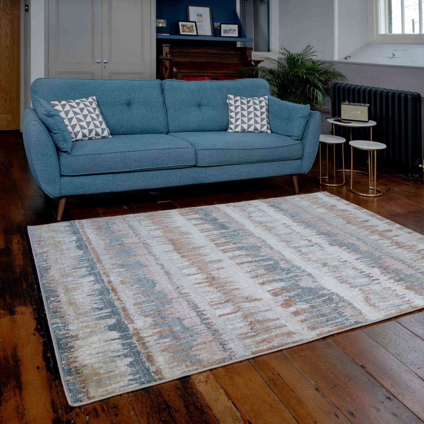 Soft Modern Blue Natural Tone Living Room Rugs