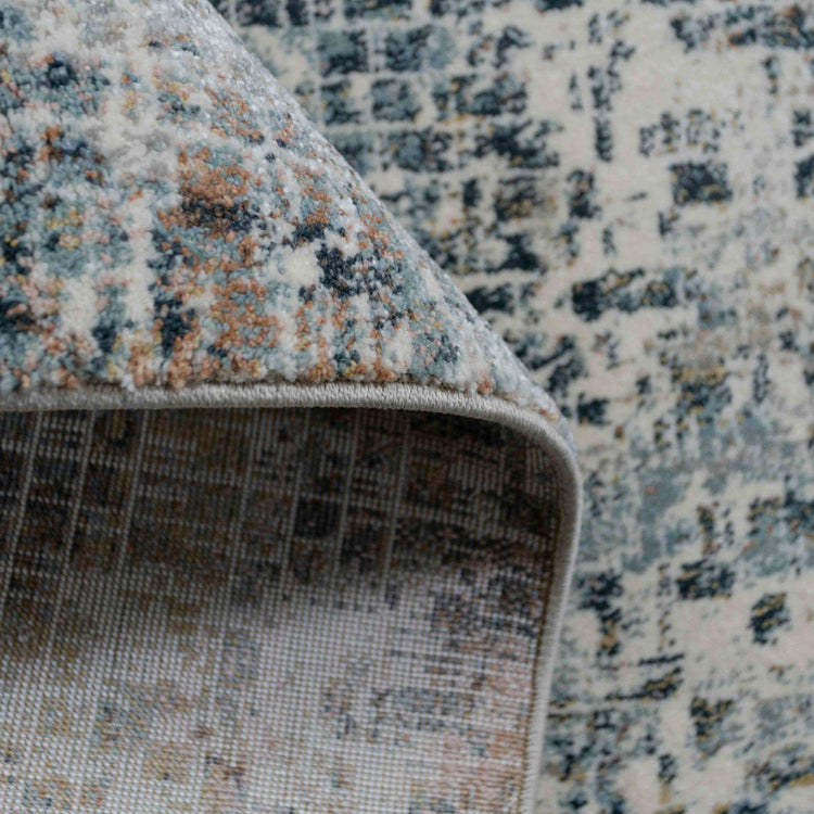 Soft Modern Blue Distressed Abstract Bedroom Rugs