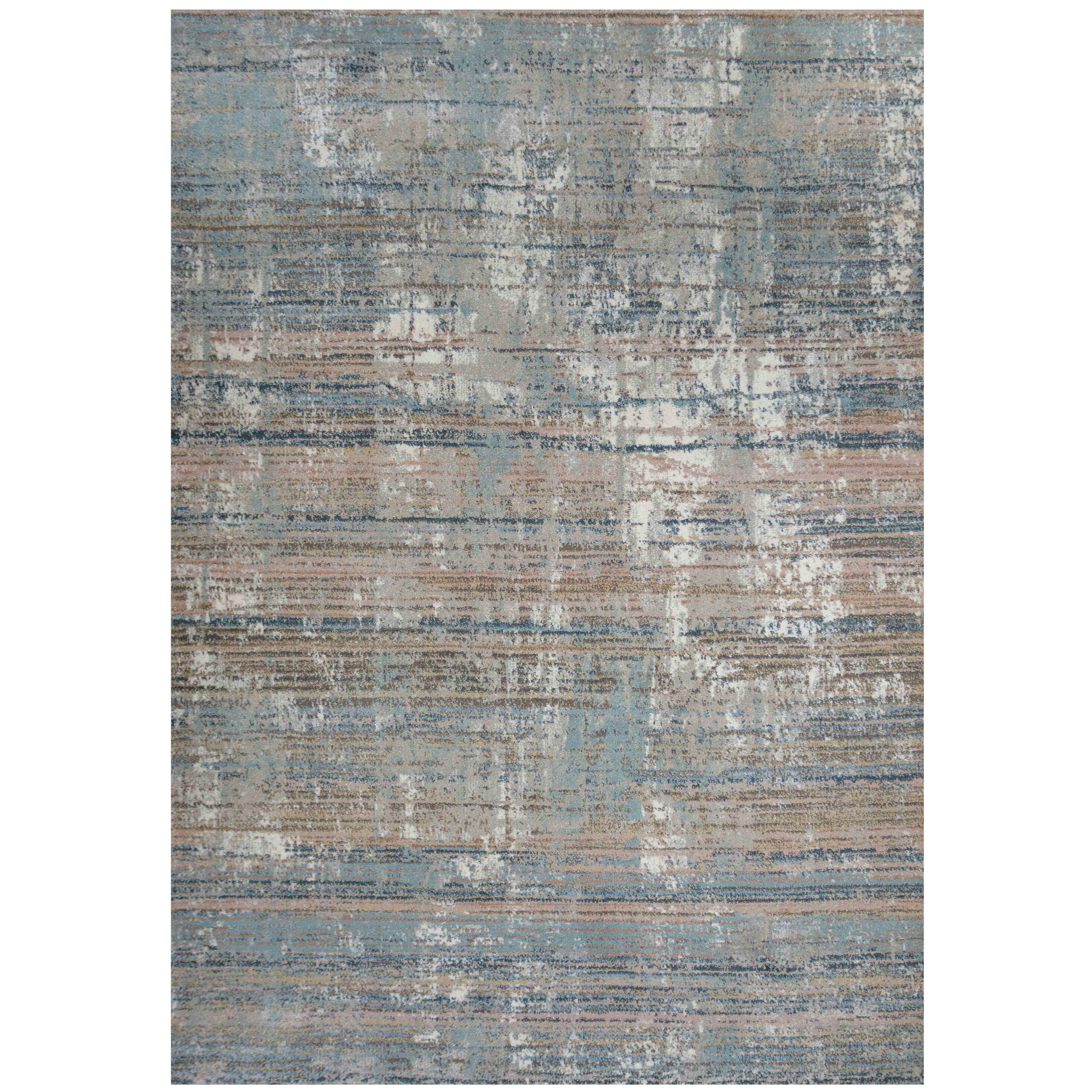 Soft Modern Blue Distressed Scratched Effect Rugs - Scatter | Living ...