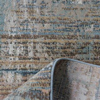 Soft Modern Blue Distressed Scratched Effect Rugs