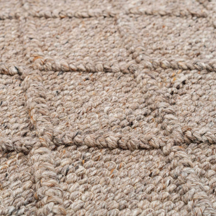Handmade Beige Trellis Wool Area Rug