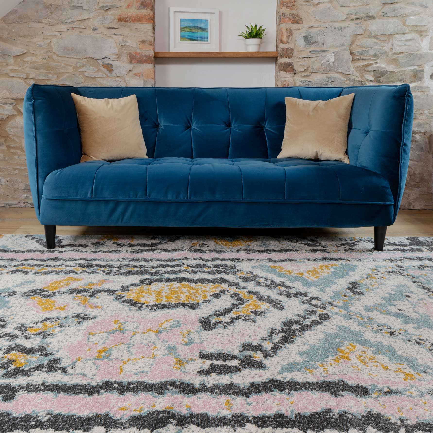 Pastel Tribal Print Area Room Rug