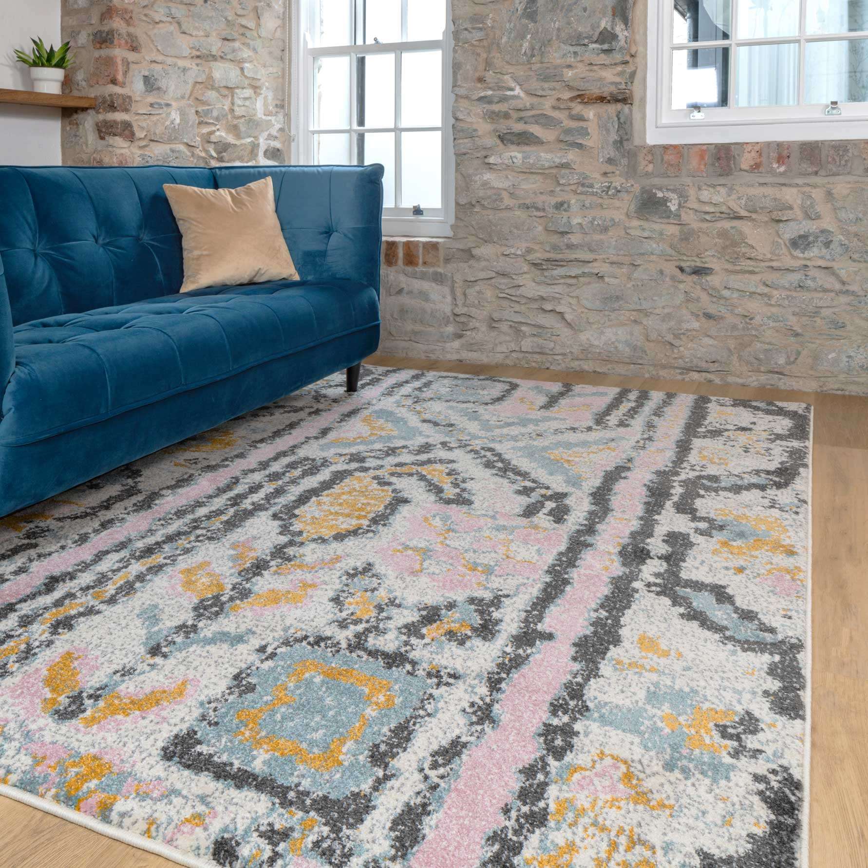 Pastel Tribal Print Area Room Rug
