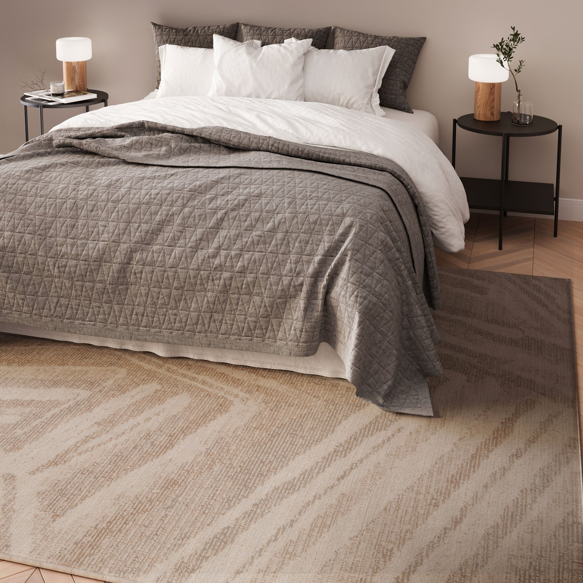 Neutral Lines Area Rug - Ines