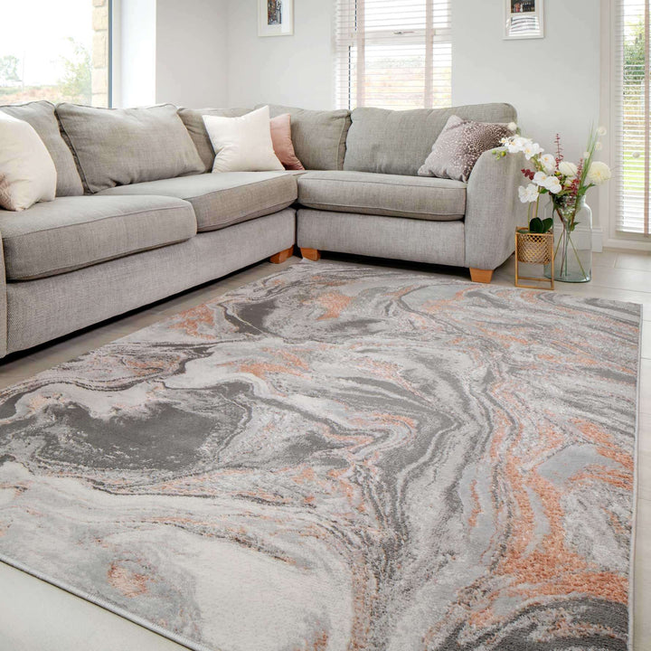 Modern Navy Textured Living Room Rug