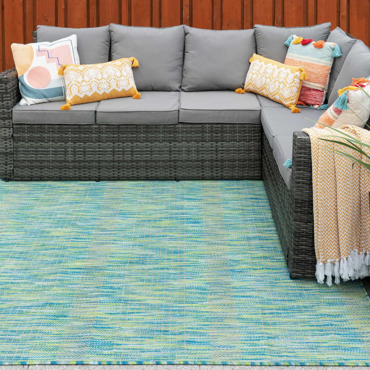 Mottled Sea Green Indoor Outdoor Area Rug