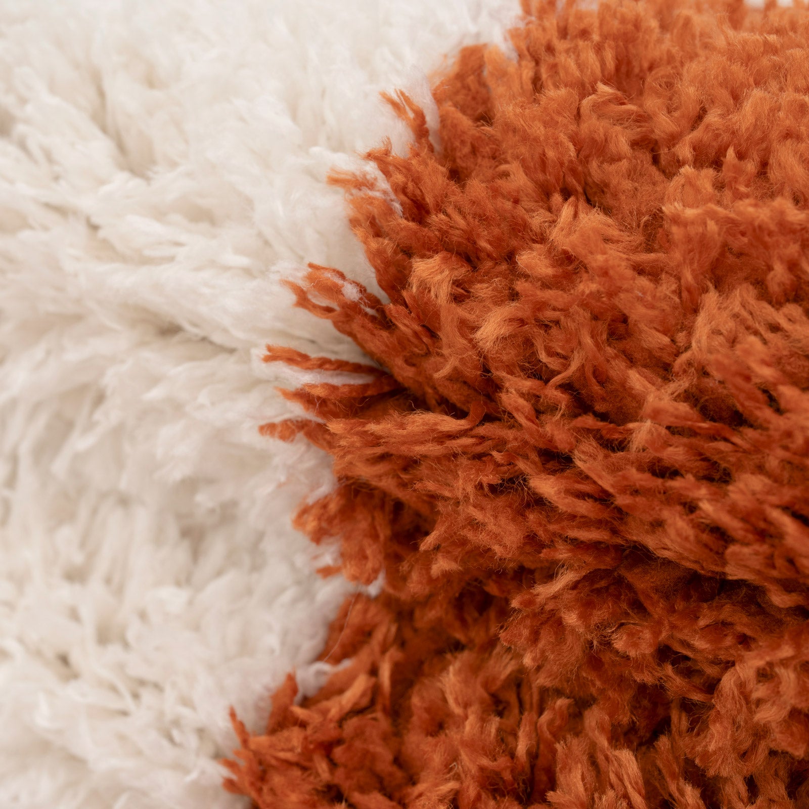 Soft Rust Checkerboard Shaggy Rug - Gigi