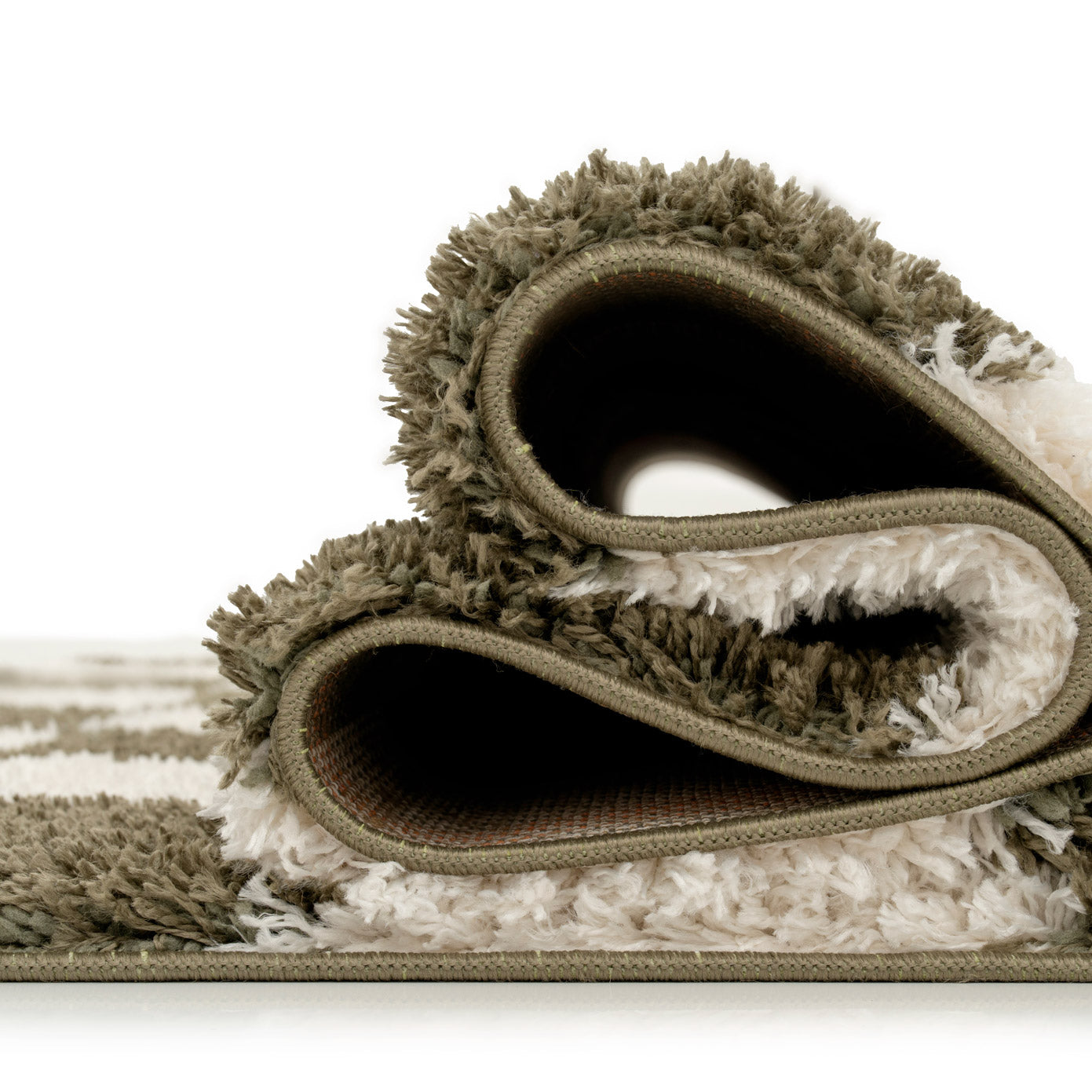 Soft Green Checkerboard Shaggy Runner - Josie