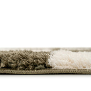 Soft Green Checkerboard Shaggy Rug - Josie