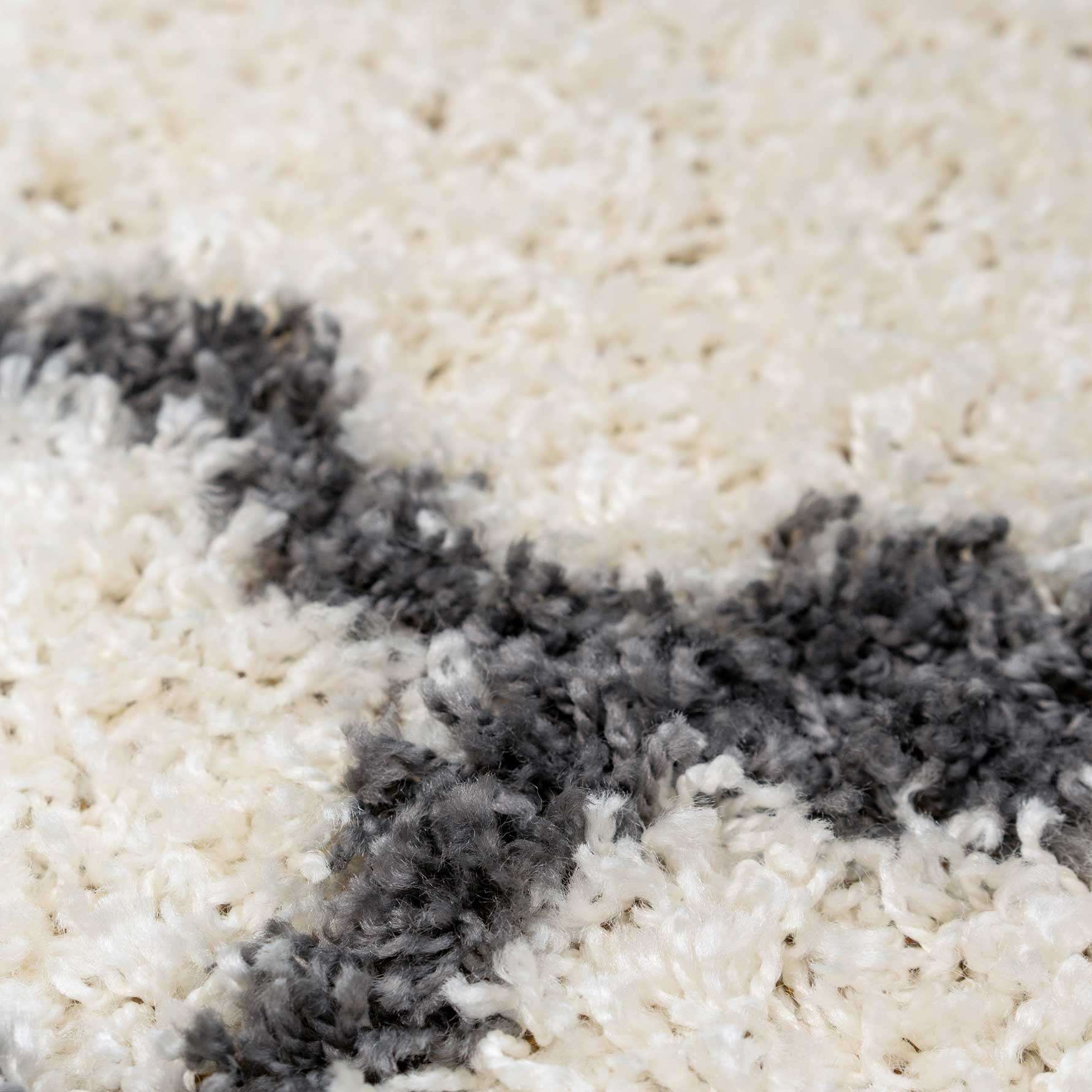 Cream Moroccan Trellis Shaggy Runner Rug