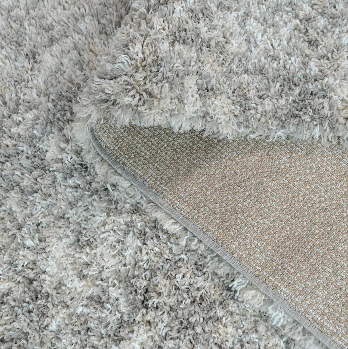 Soft Mottled Silver Shaggy Area Rug