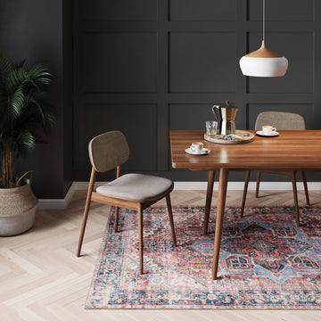 Flatwoven Washable Red Medallion Area Rug - Slaney