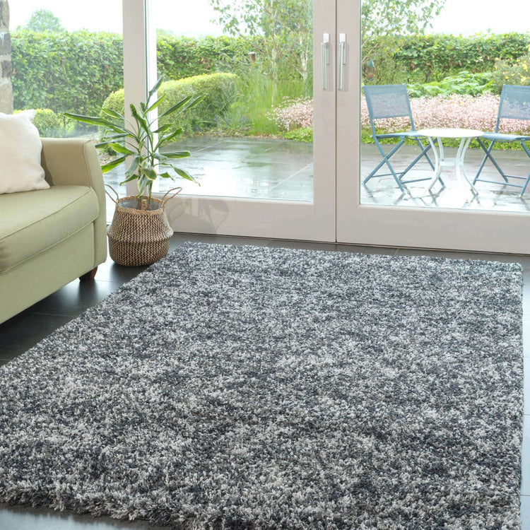 Soft Mottled Grey Shaggy Area Rug