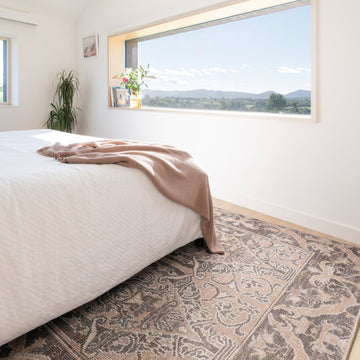 Washable Brown Ornate Jute Style Rug - Eden