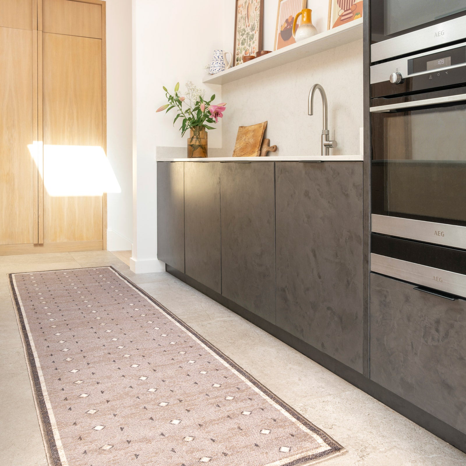 Washable Beige Berber Jute Style Rug - Lula