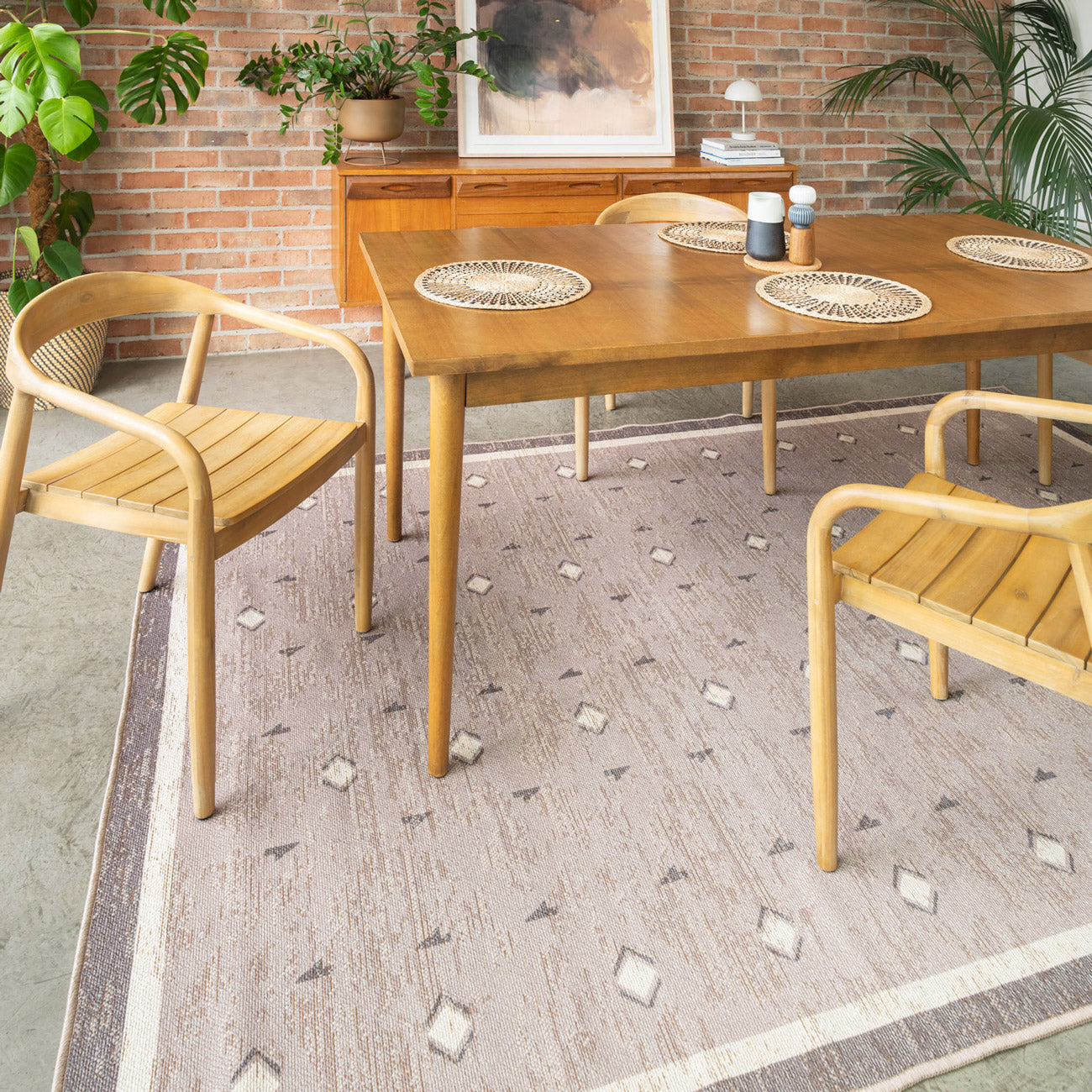 Washable Beige Berber Jute Style Rug - Lula