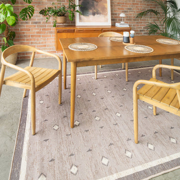 Washable Beige Berber Jute Style Rug - Lula