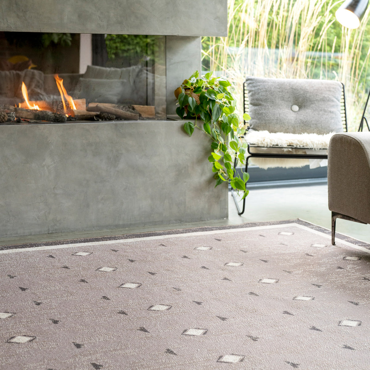 Washable Beige Berber Jute Style Rug - Lula