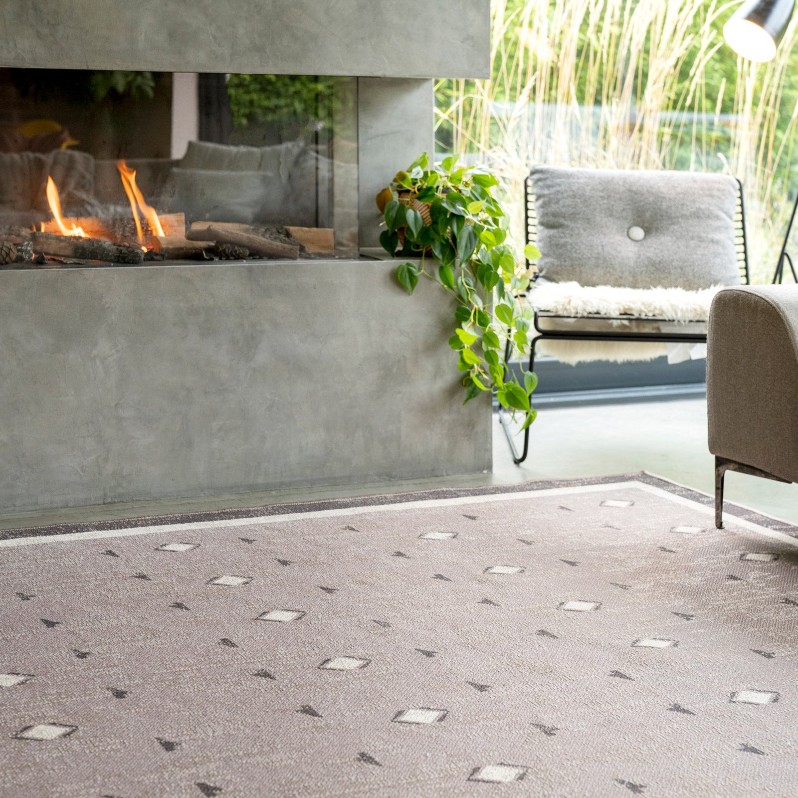 Washable Beige Berber Jute Style Rug - Lula