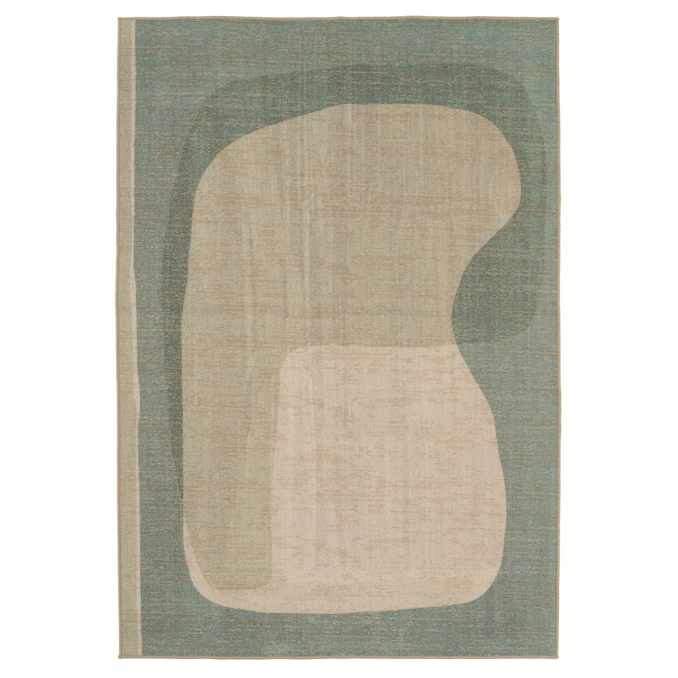 Washable Geo Blue Rug - Boone