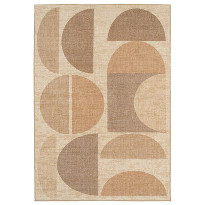 Washable Geo Beige Rug - Lola