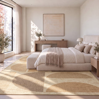 Washable Geo Beige Rug - Lola