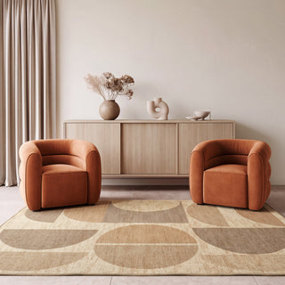 Washable Geo Beige Rug - Lola